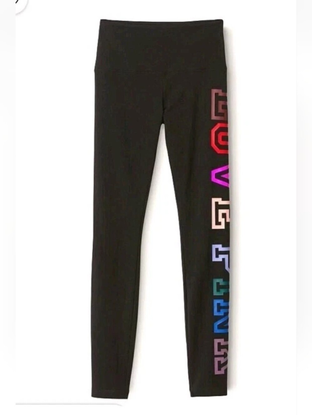 Y2k Victoria's Secret Pink Leggings Fold Over High Waist Colorblock Black  M